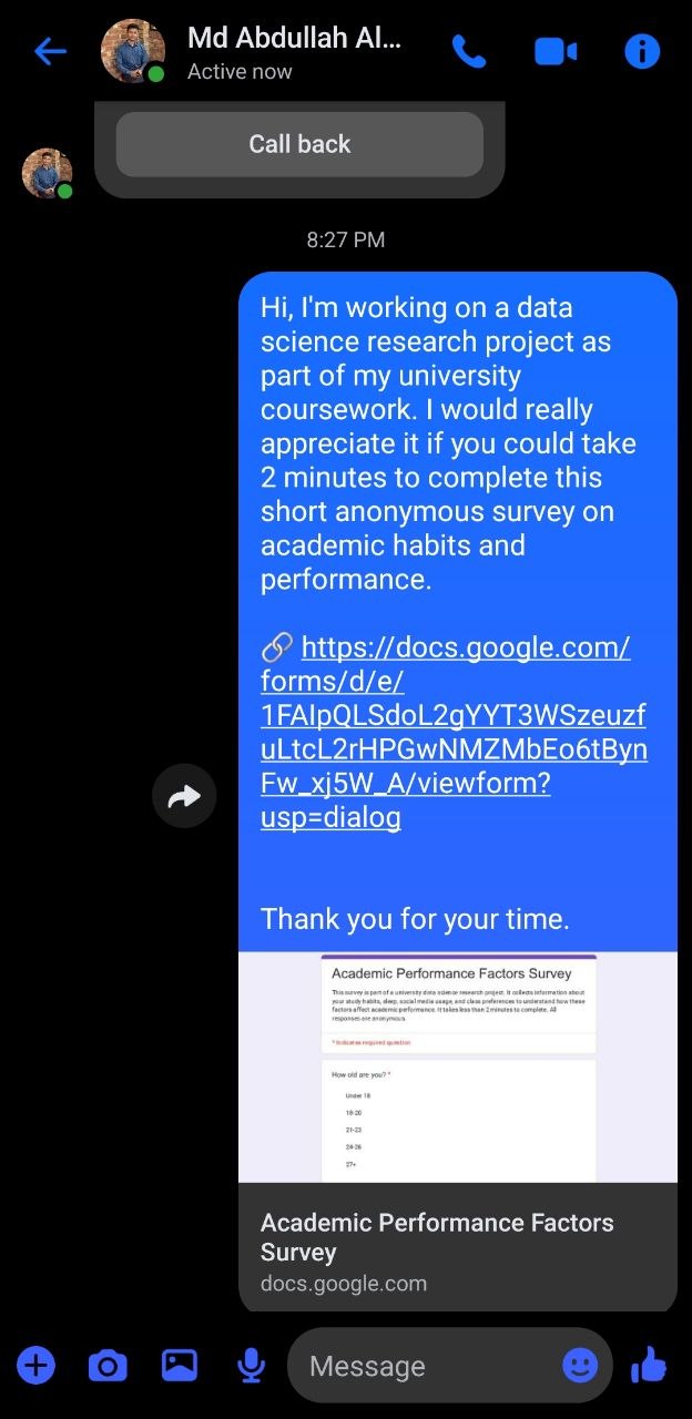 Messenger direct request example